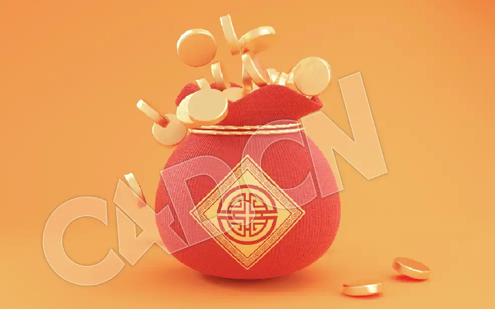 福袋溢出金币C4D动画模型