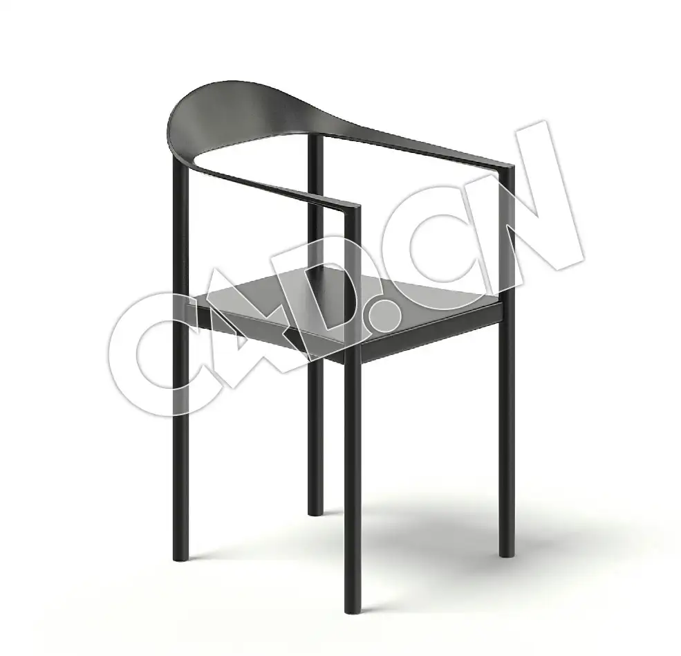 C4D黑色椅子模型 Black Chair 3D Model