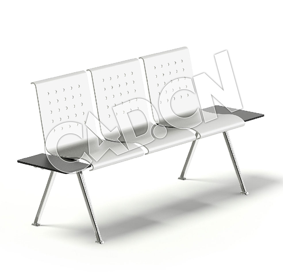 C4D银色等候椅模型 Siver Waiting Chairs 3D Model