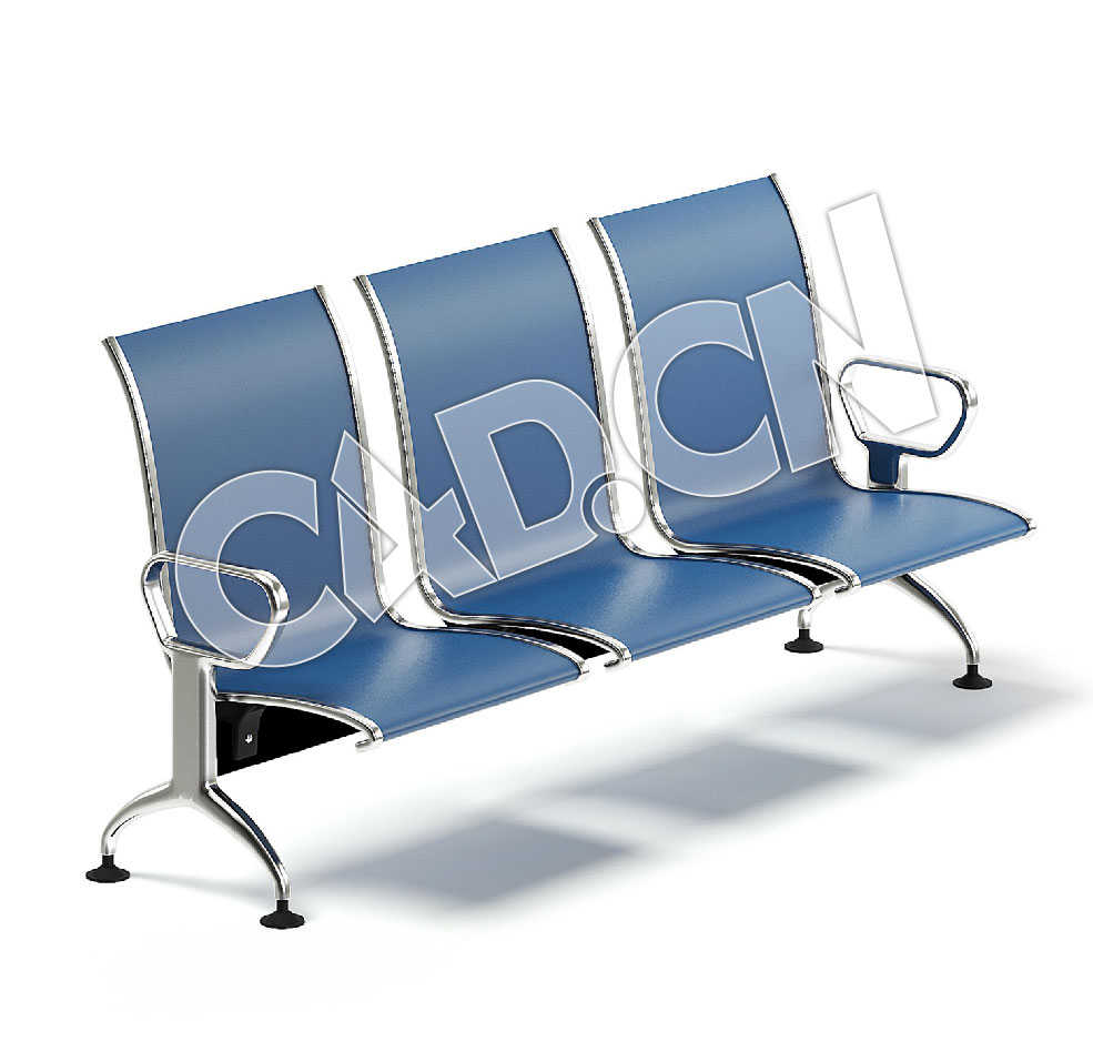 C4D蓝色等候椅模型 Blue Waiting Chairs 3D Model - C4D之家 - 12.jpg