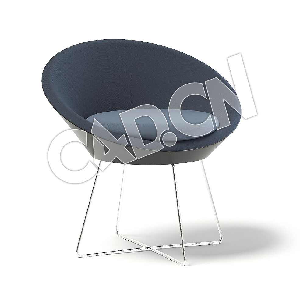 C4D圆形扶手椅模型 Round Armchair 3D Model