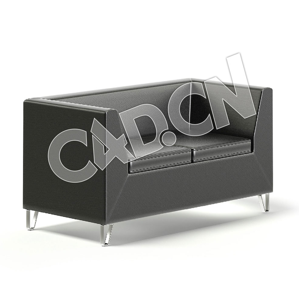 C4D黑色双人沙发模型 Black Sofa 3D Model - C4D之家 - 15.jpg