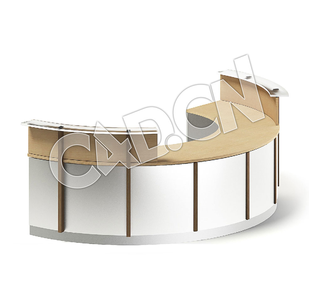 C4D圆形接待台模型 Round Reception Desk 3D Model