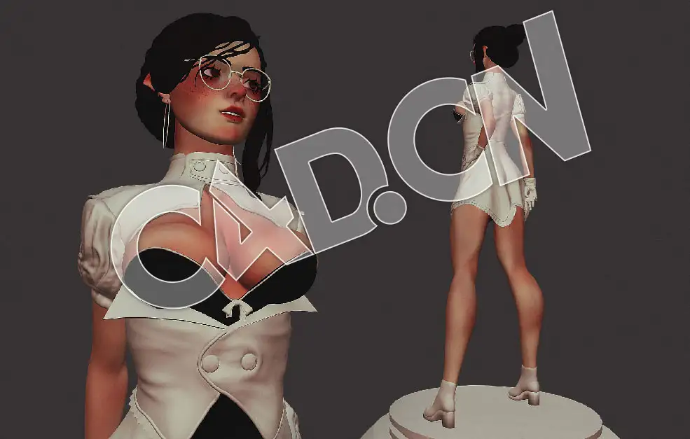 C4D丰满的女孩卡通人物模型 - C4D之家 - 02.jpg