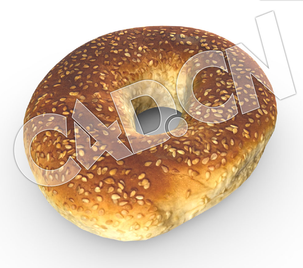 C4D面包圈食物模型 Sweet Bread Roll