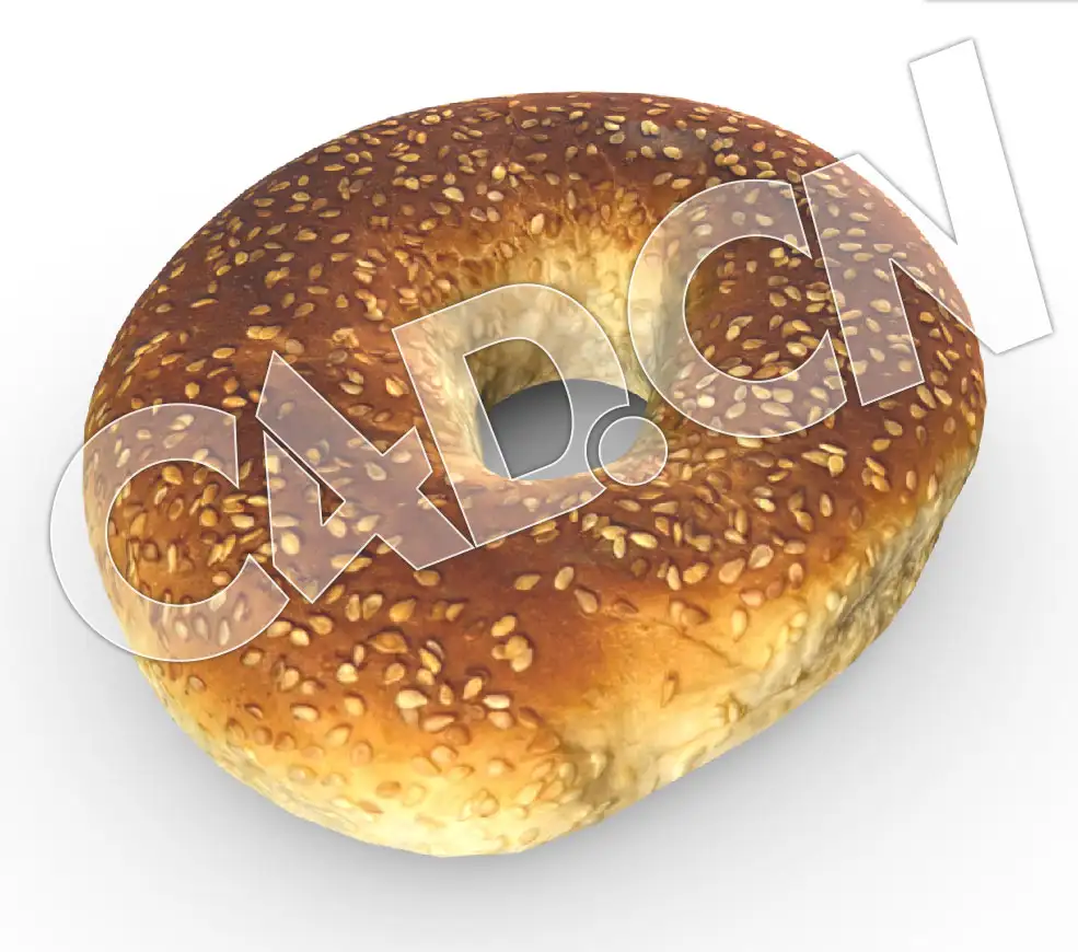 C4D面包圈食物模型 Sweet Bread Roll