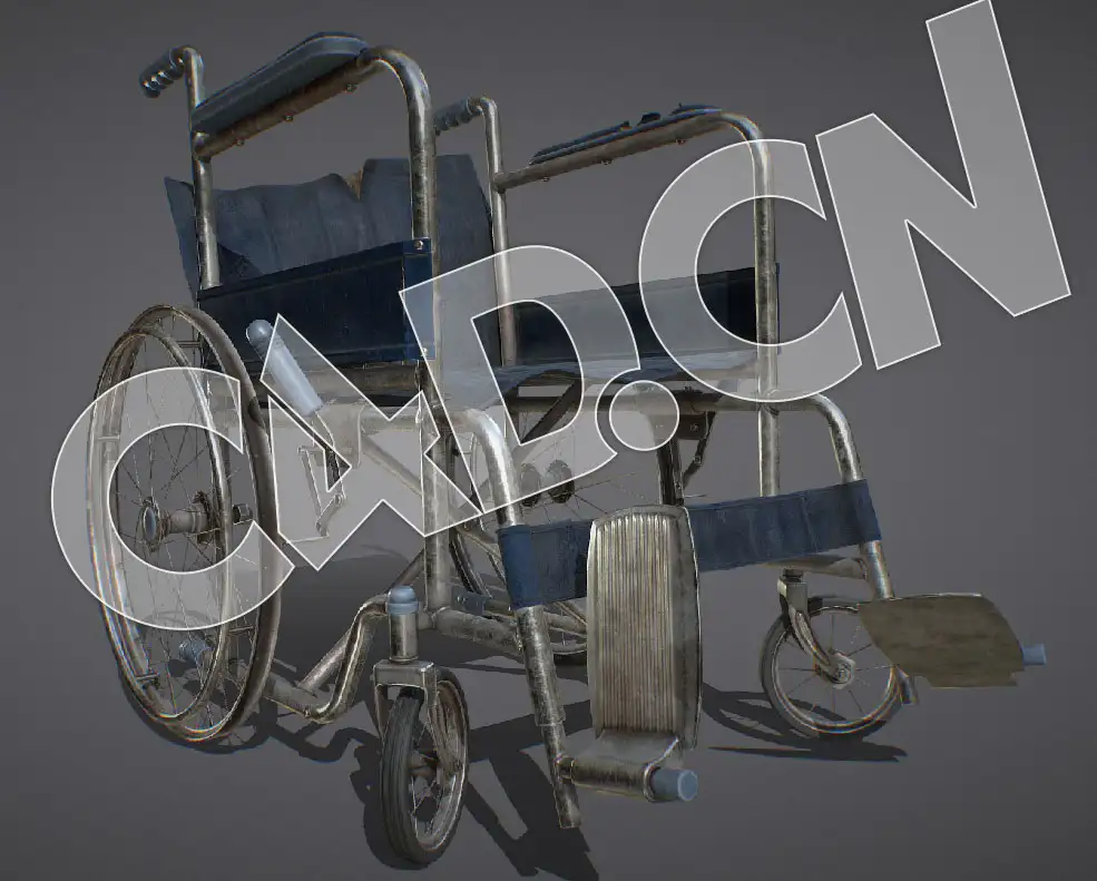 C4D破旧医用轮椅模型 Wheel chair