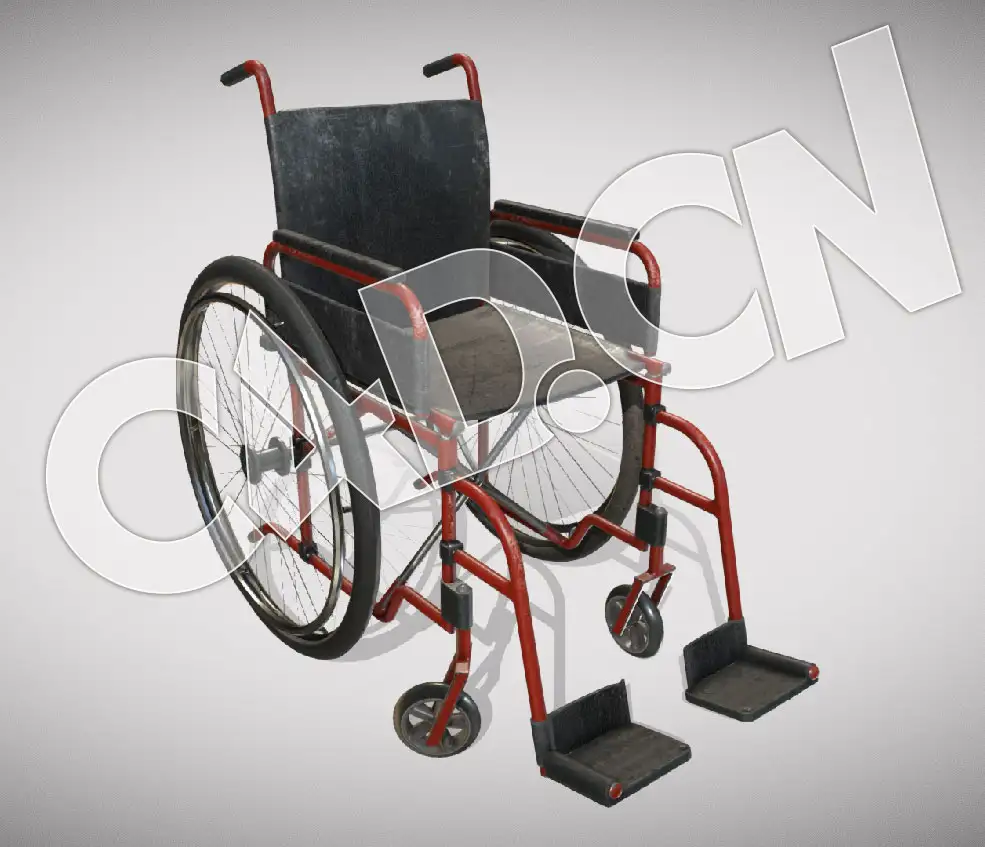 C4D红色破旧病人轮椅模型 - C4D之家 - 24.jpg