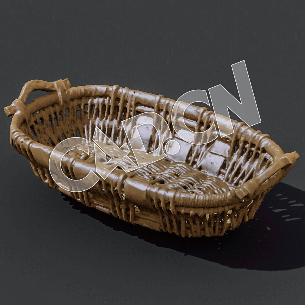 C4D柳条编织筐模型