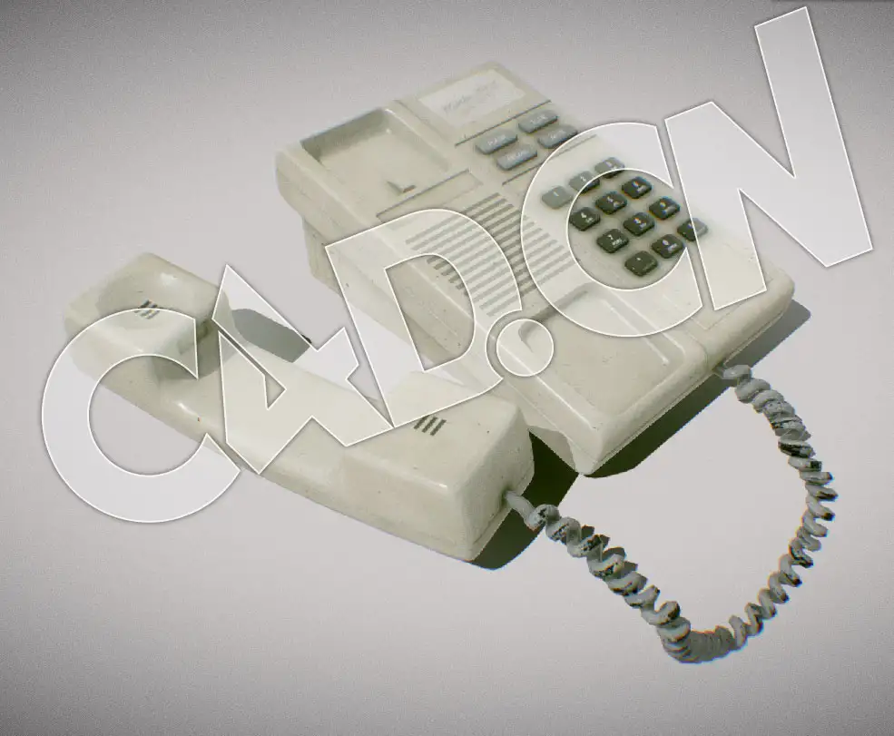 C4D老式公用电话厅电话机模型
