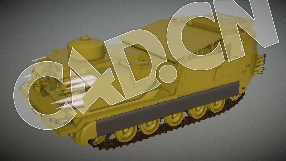 C4D低面卡通履带装甲战车模型 rapier