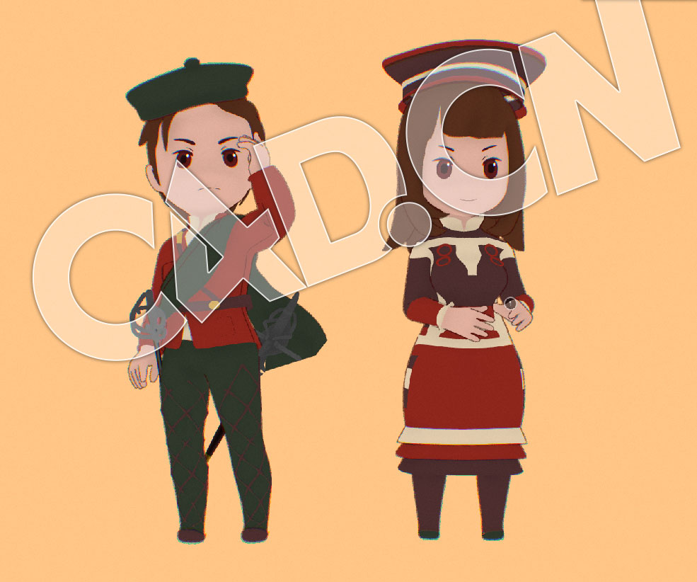 C4D卡通男孩女孩角色模型