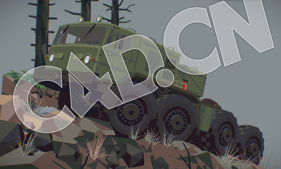 C4D低面多边形山坡上的8轮军用卡车模型 - C4D之家 - 56.jpg