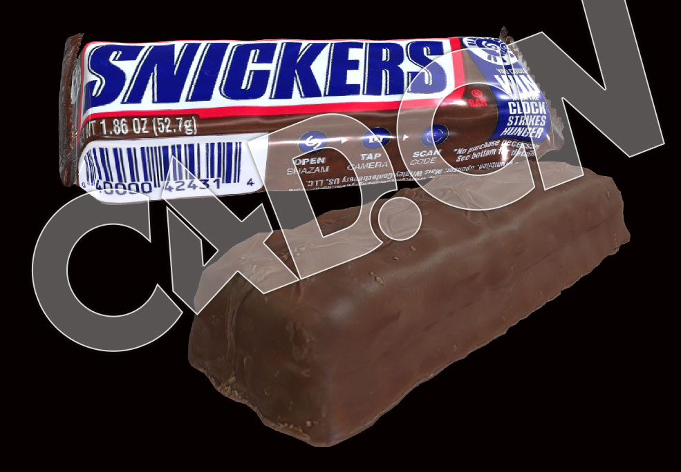 C4D士力架能量巧克力模型 snickers