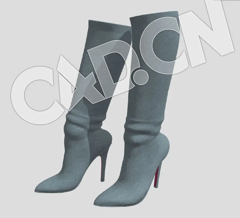 C4D女士长筒靴子模型 Boots