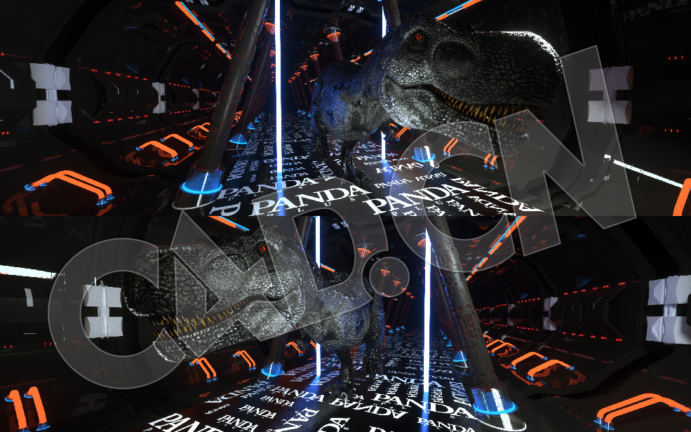 C4D恐龙行走无限循环动画 霸王龙loop投影工程动画[原创素材]