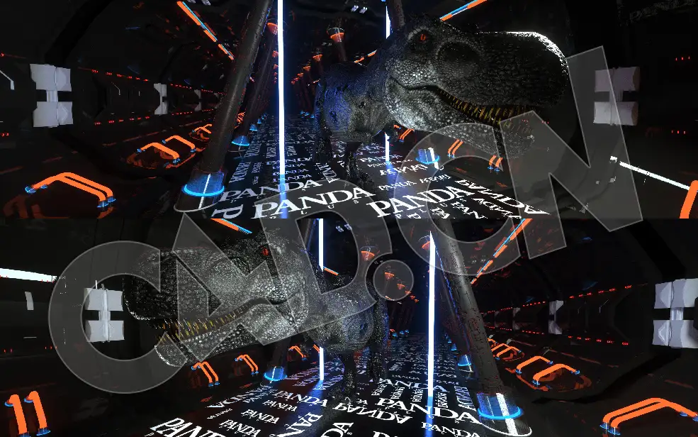 C4D恐龙行走无限循环动画 霸王龙loop投影工程动画[原创素材]