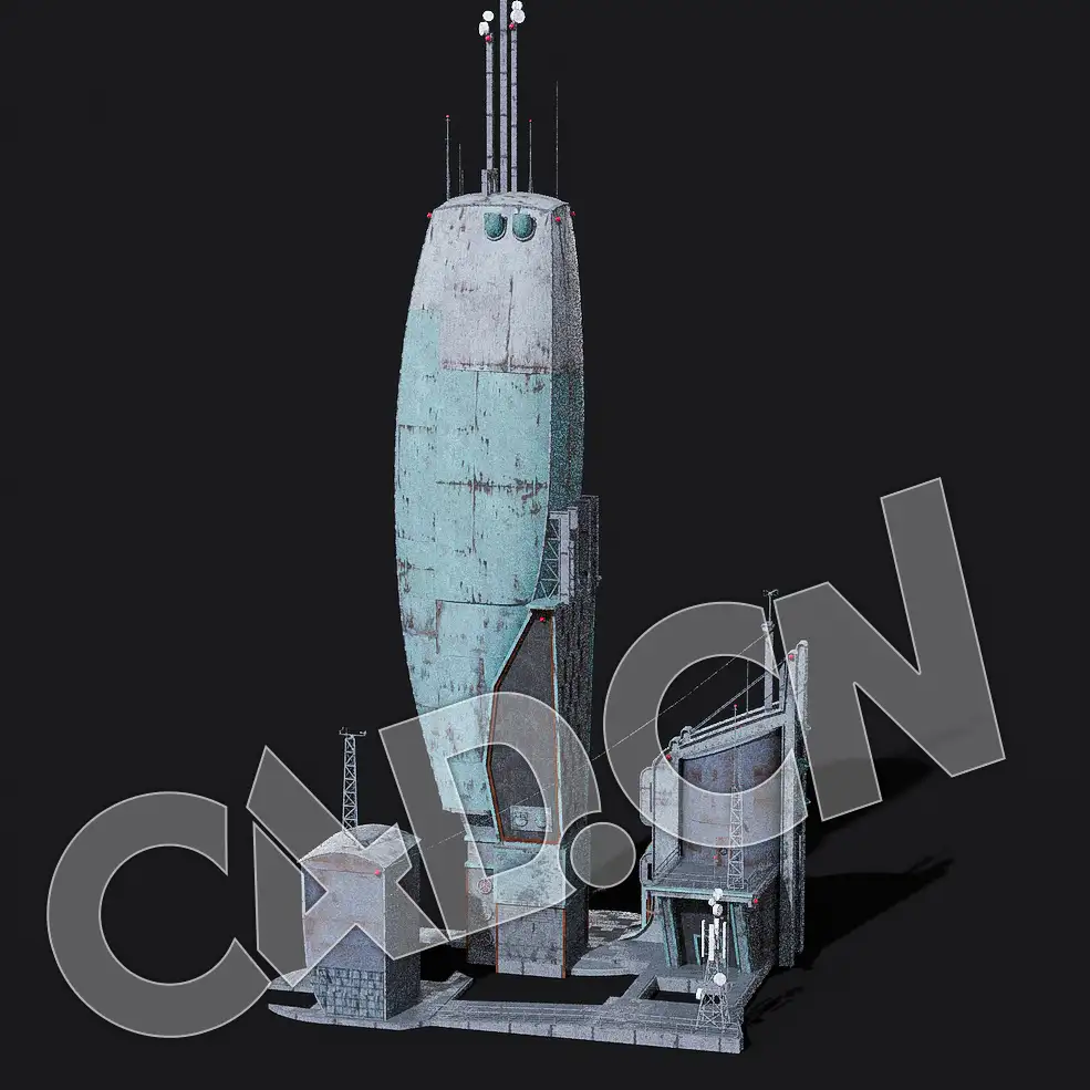 C4D抽象外星人钢铁城市建筑蒸汽朋克建筑模型 KB3D_HEM_BldgMD_E_grp