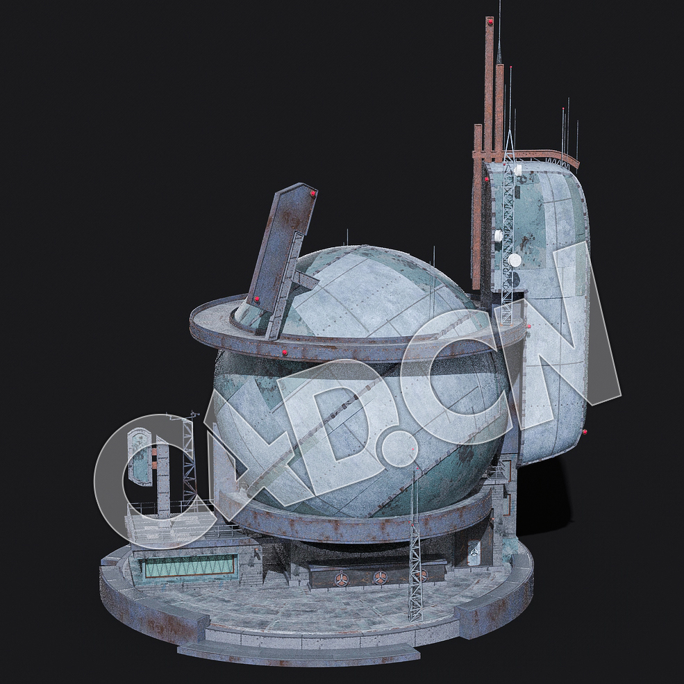 C4D圆形外星基地机械帝国蒸汽朋克建筑模型 KB3D_HEM_BldgMD_F_grp