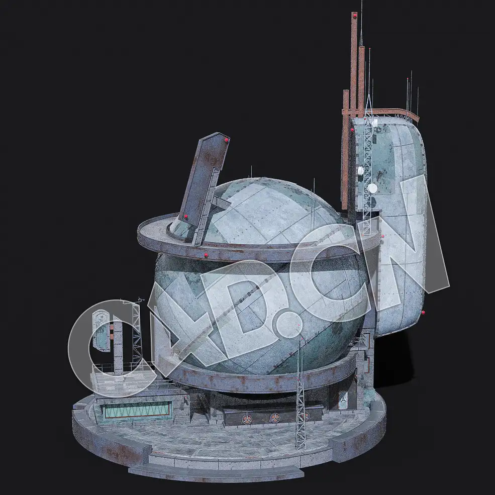 C4D圆形外星基地机械帝国蒸汽朋克建筑模型 KB3D_HEM_BldgMD_F_grp