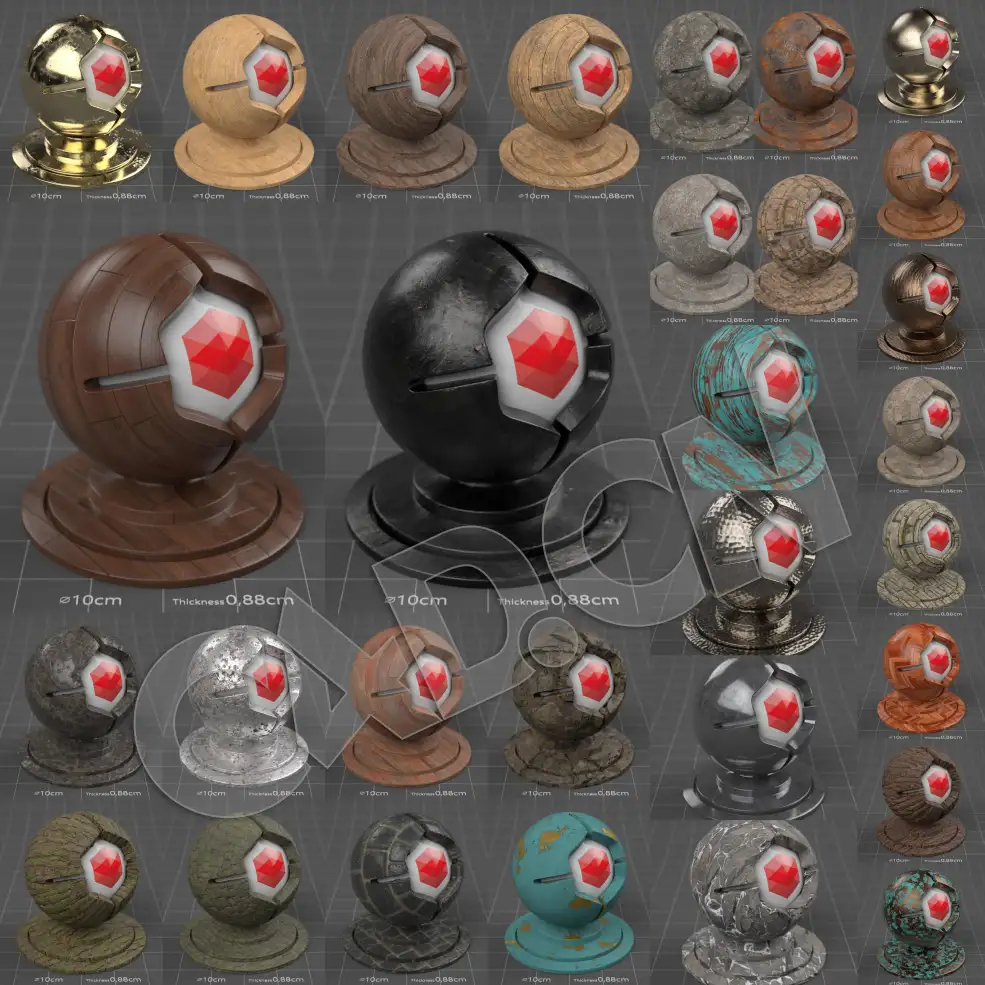 65个C4D红移材质球 Redshift C4D Material