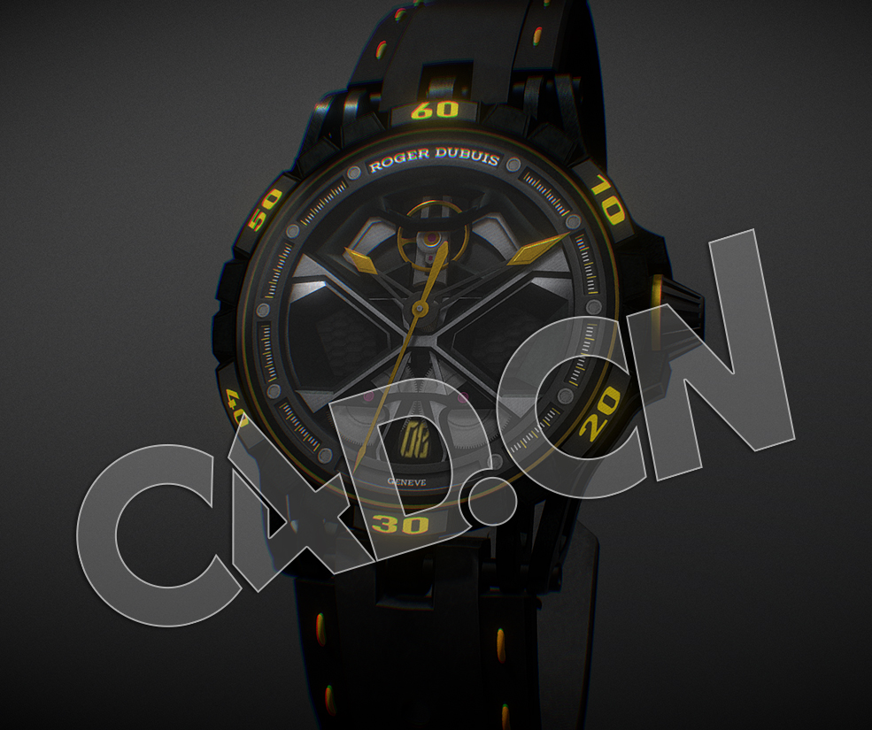 C4D罗杰杜彼手表模型 Roger Dubuis Excalibu Huracan
