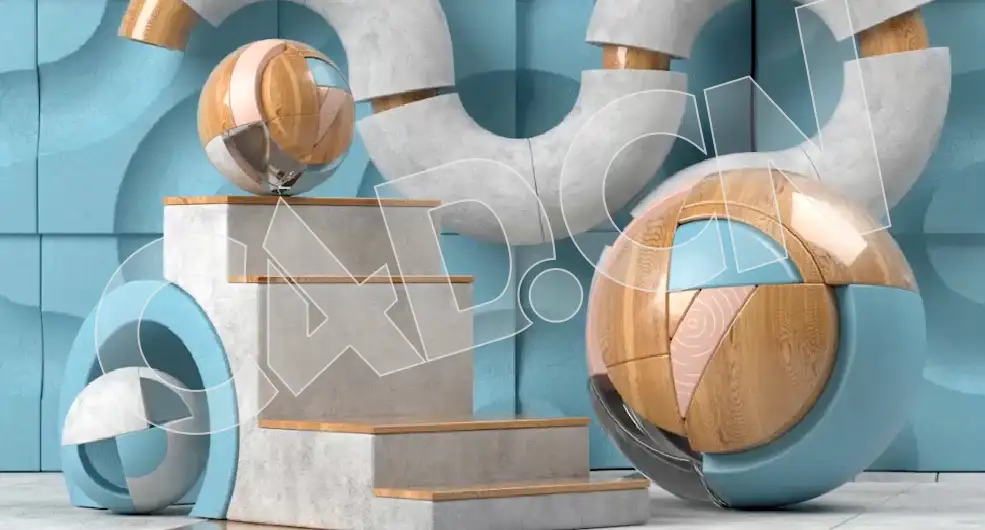 C4D REDSHIFT卡通方块圆球动画场景工程 Blockball Scene