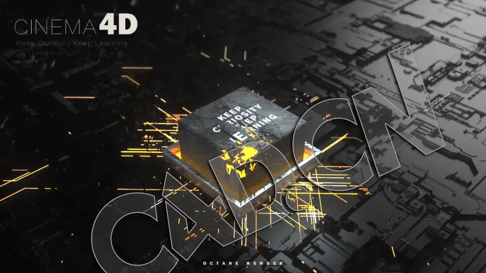 C4D OCTANE发光科技AI芯片动画工程