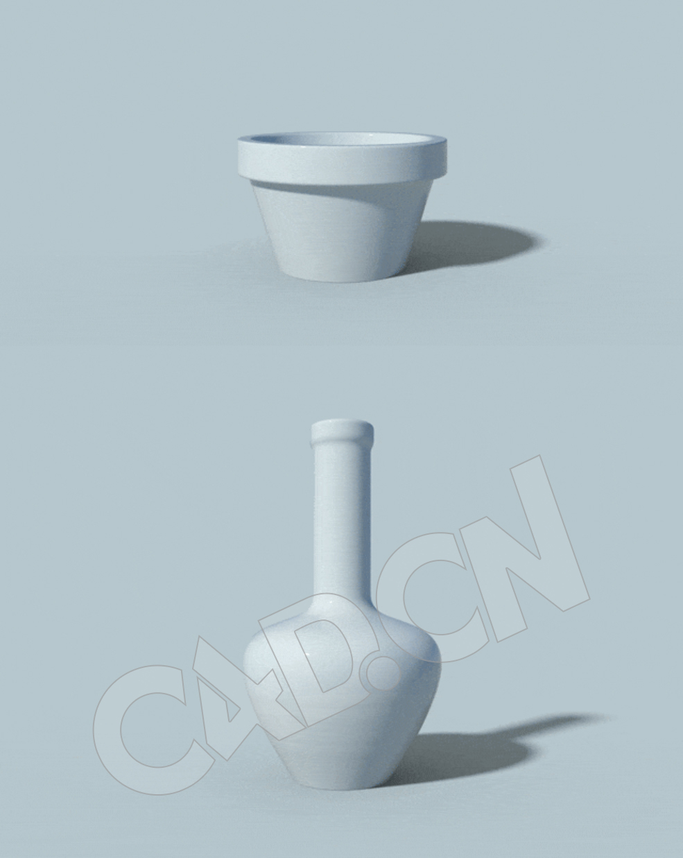 C4D花盆变花瓶变形动画工程