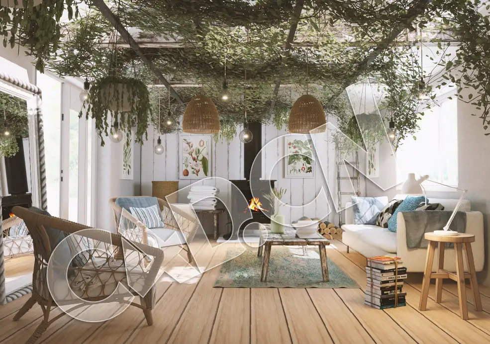 C4D OCTANE室内阅览室图书馆模型 Reading room Octane Render 3D model