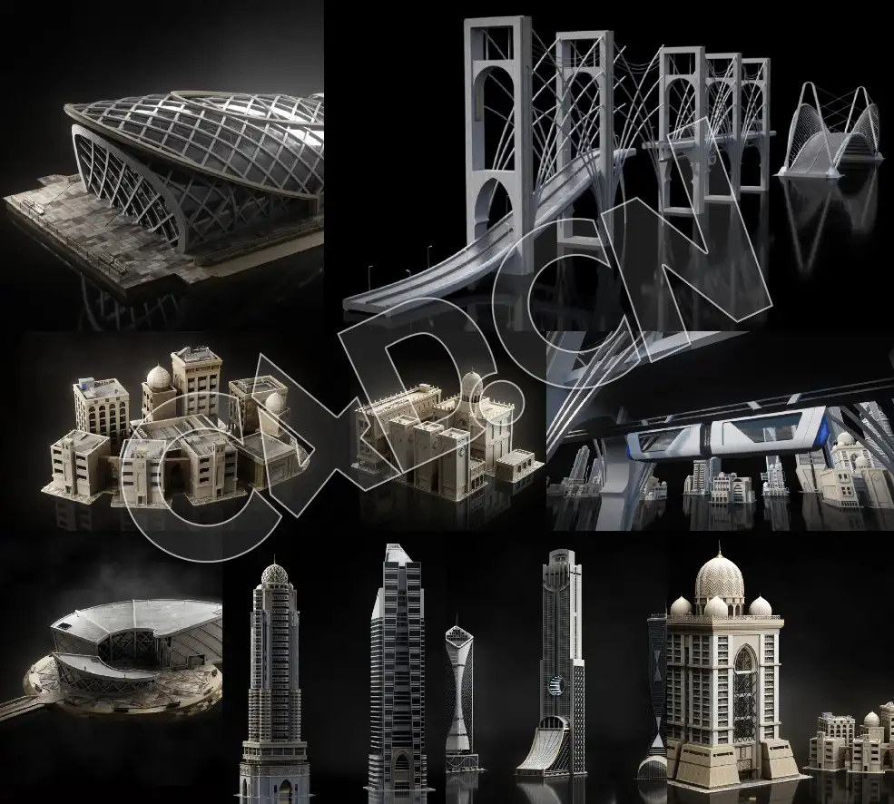 C4D迪拜圆顶筑塔楼场景建筑3D模型 Kitbash3D – Neo Dubai - C4D之家 - 未命名.jpg