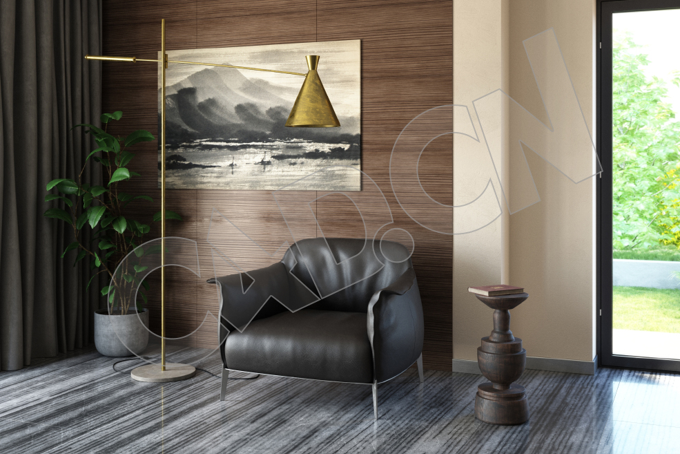 C4D书房单人皮沙发模型 sofa 3d model