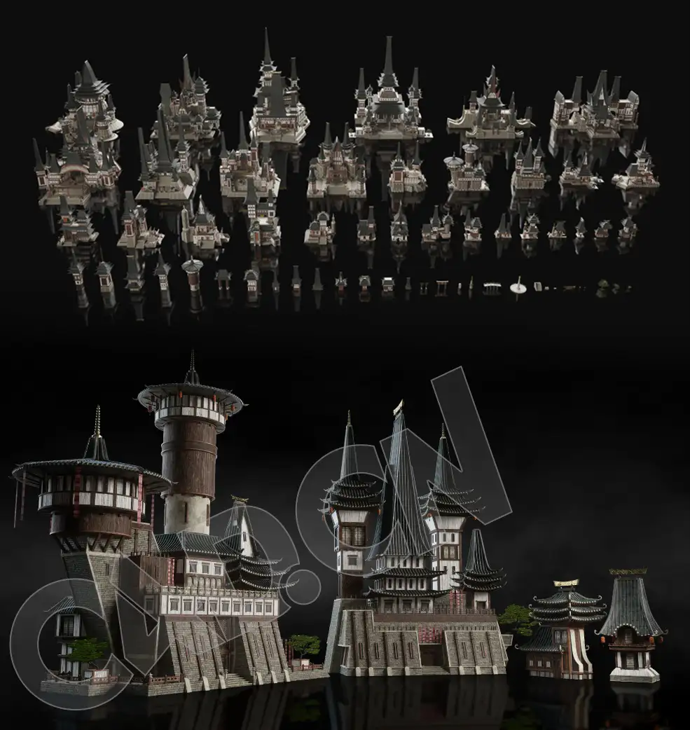 59个C4D香格里拉中式古建筑模型合集 Kitbash3d – Shangri-La - C4D之家 - alex-shyp-0011.jpg