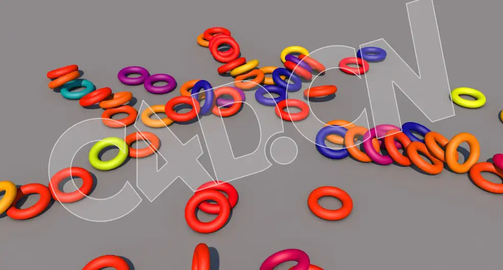 C4D圆环套圈散落一地动画工程 Rigid-Body-Dynamics - C4D之家 - 14.jpg