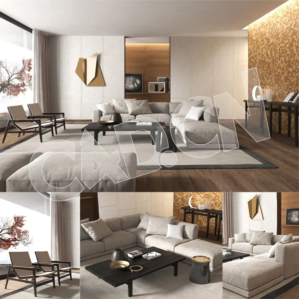 C4D室内模型现代客厅渲染模型 BeInspiration 74 3D model