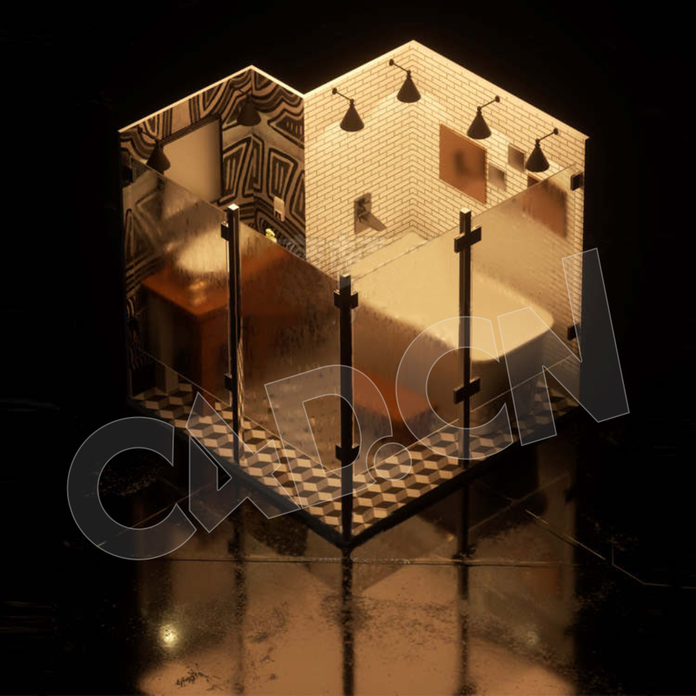 C4D OCTANE浴室渲染模型