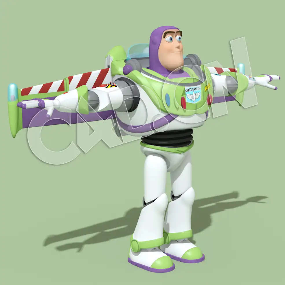 C4D玩具总动员未来太空人巴斯光年卡通机器人模型 rig buzz publish