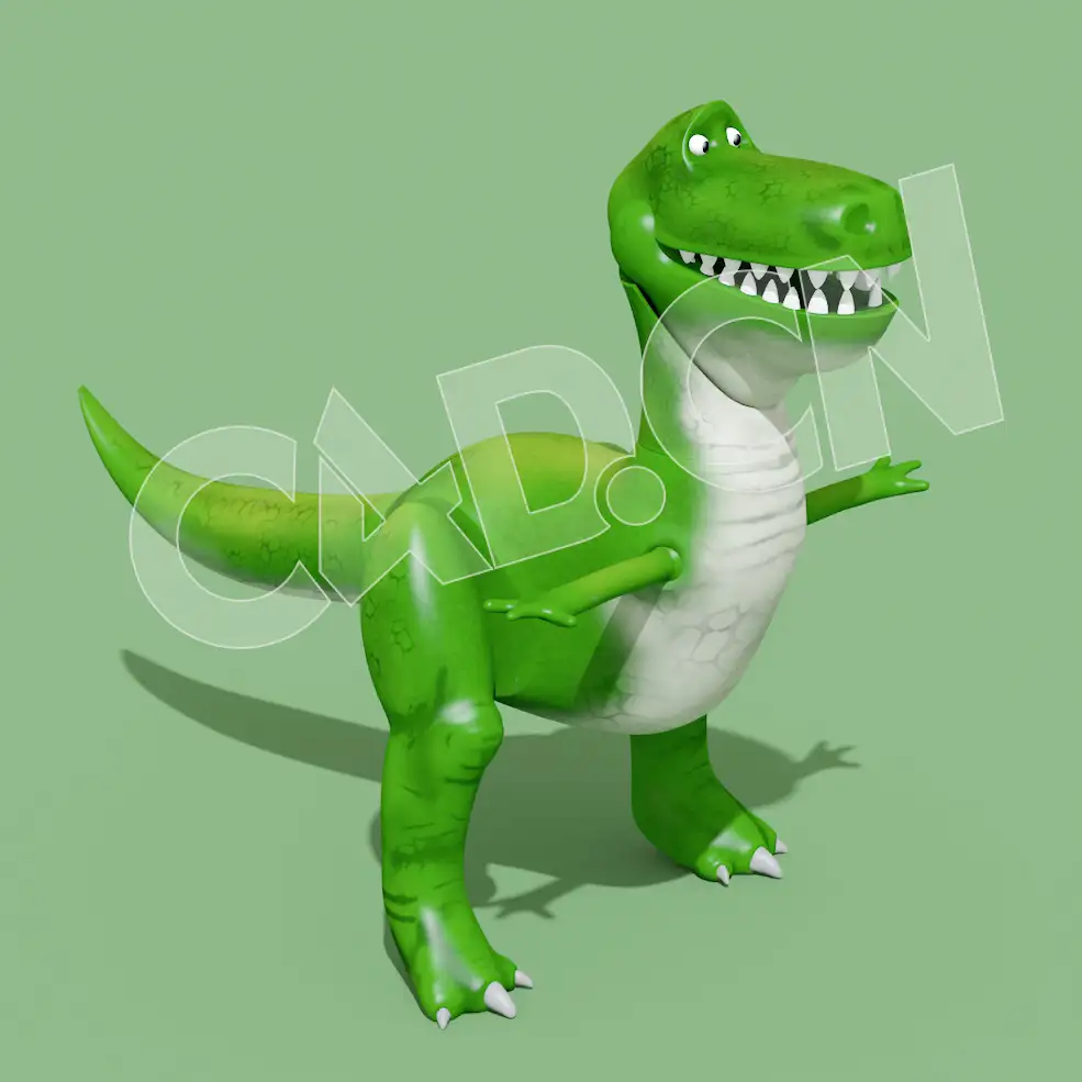C4D玩具总动员抱抱龙雷克斯卡通恐龙角色模型 Rex