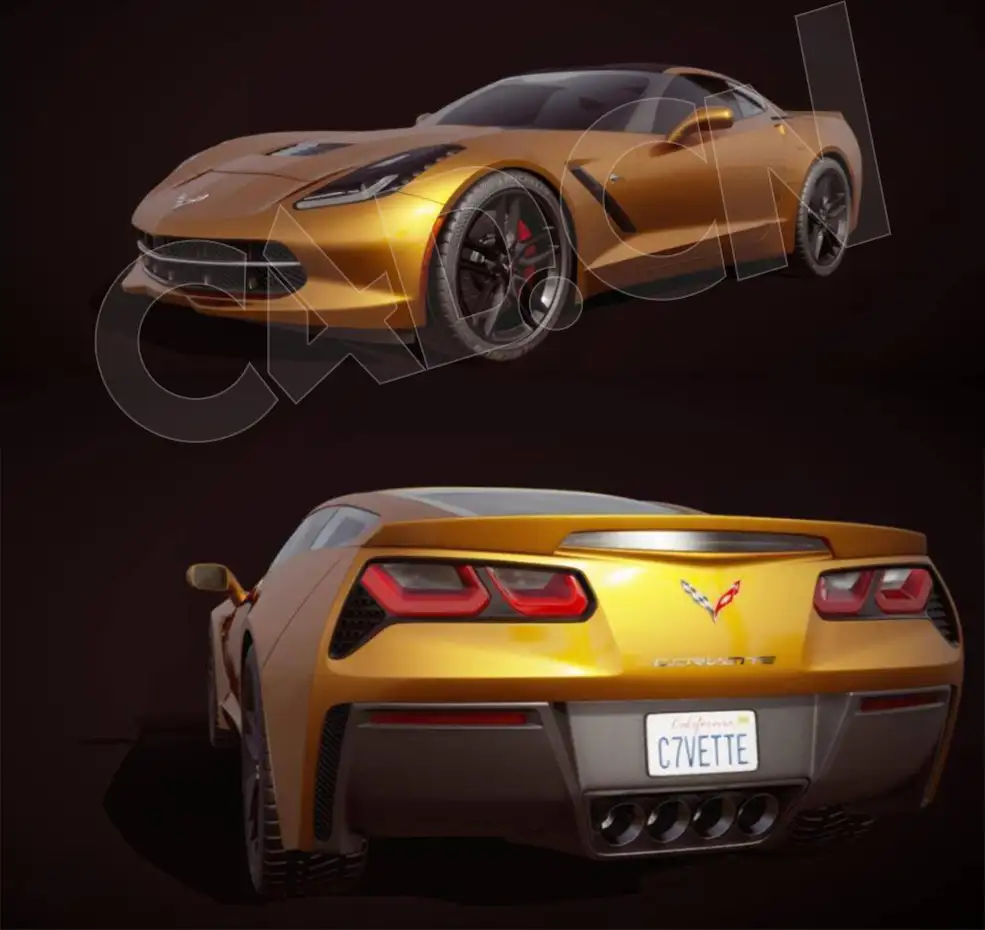 C4D跑车雪佛兰·克尔维特模型 Chevrolet Corvette
