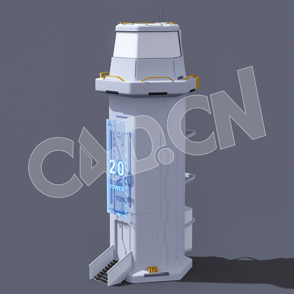 C4D科技城市数字高塔科幻建筑模型 20 Tower - C4D之家 - 11.jpg