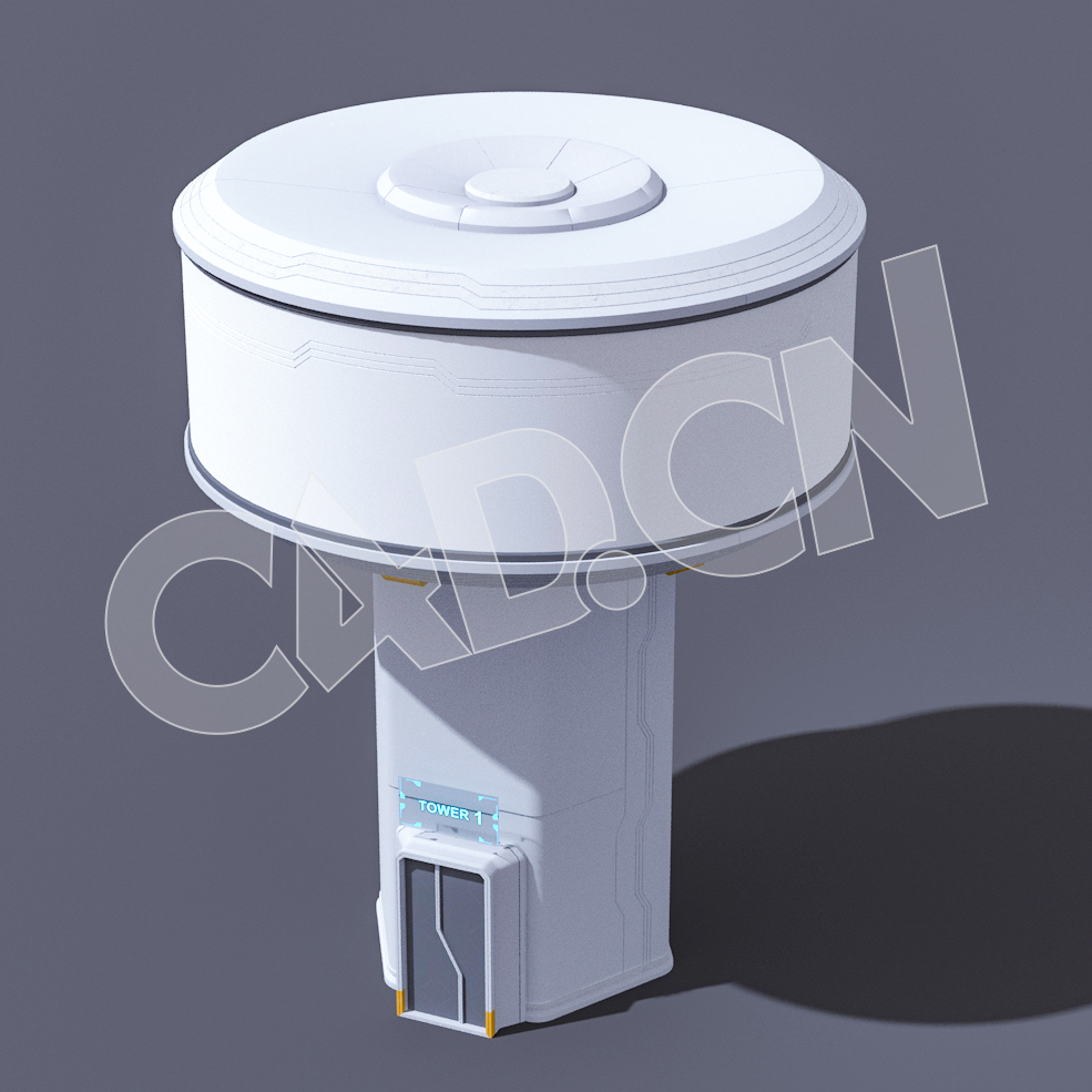 C4D未来城市圆盘科技塔楼建筑模型 Tower - C4D之家 - 12.jpg