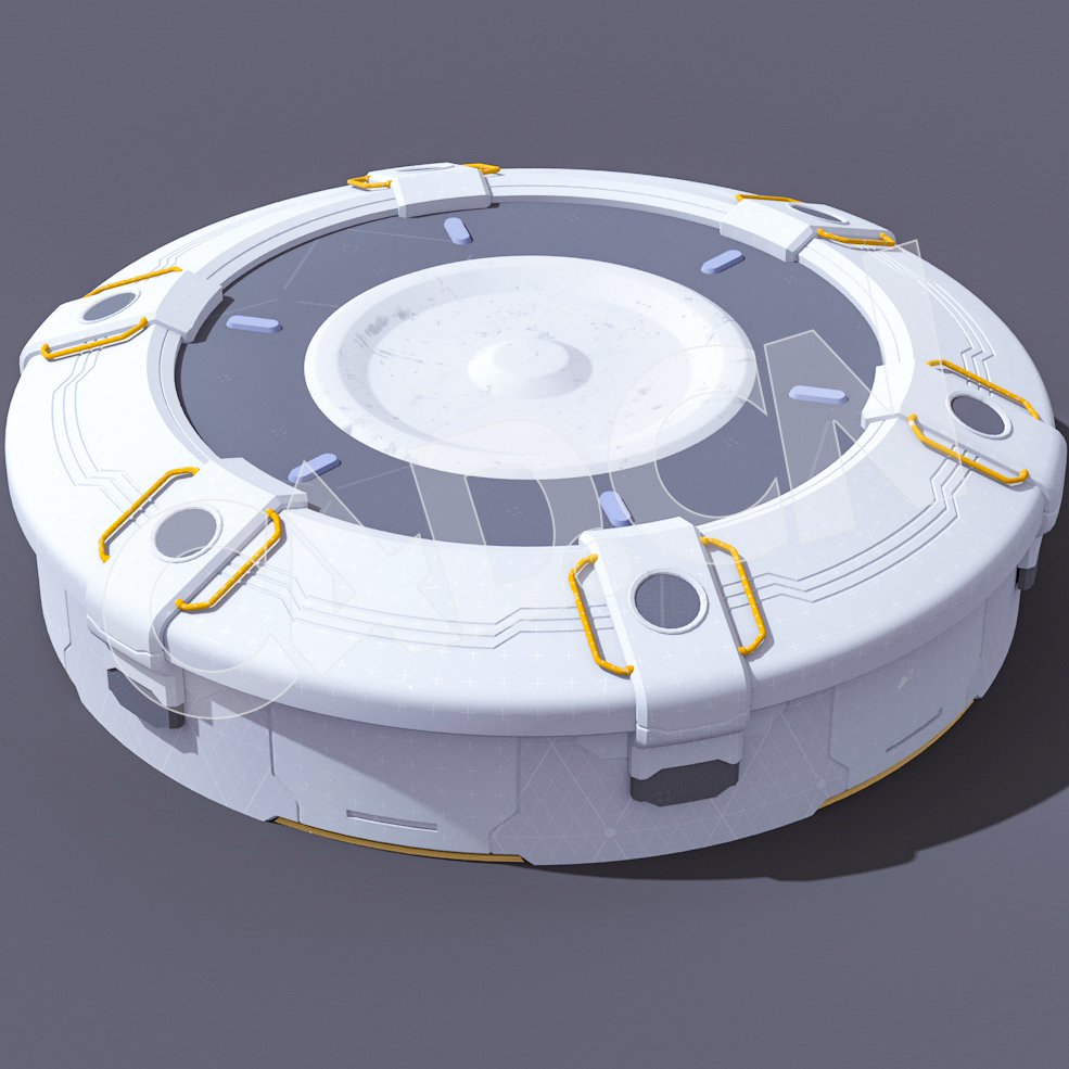C4D数字城市圆形控制台模型