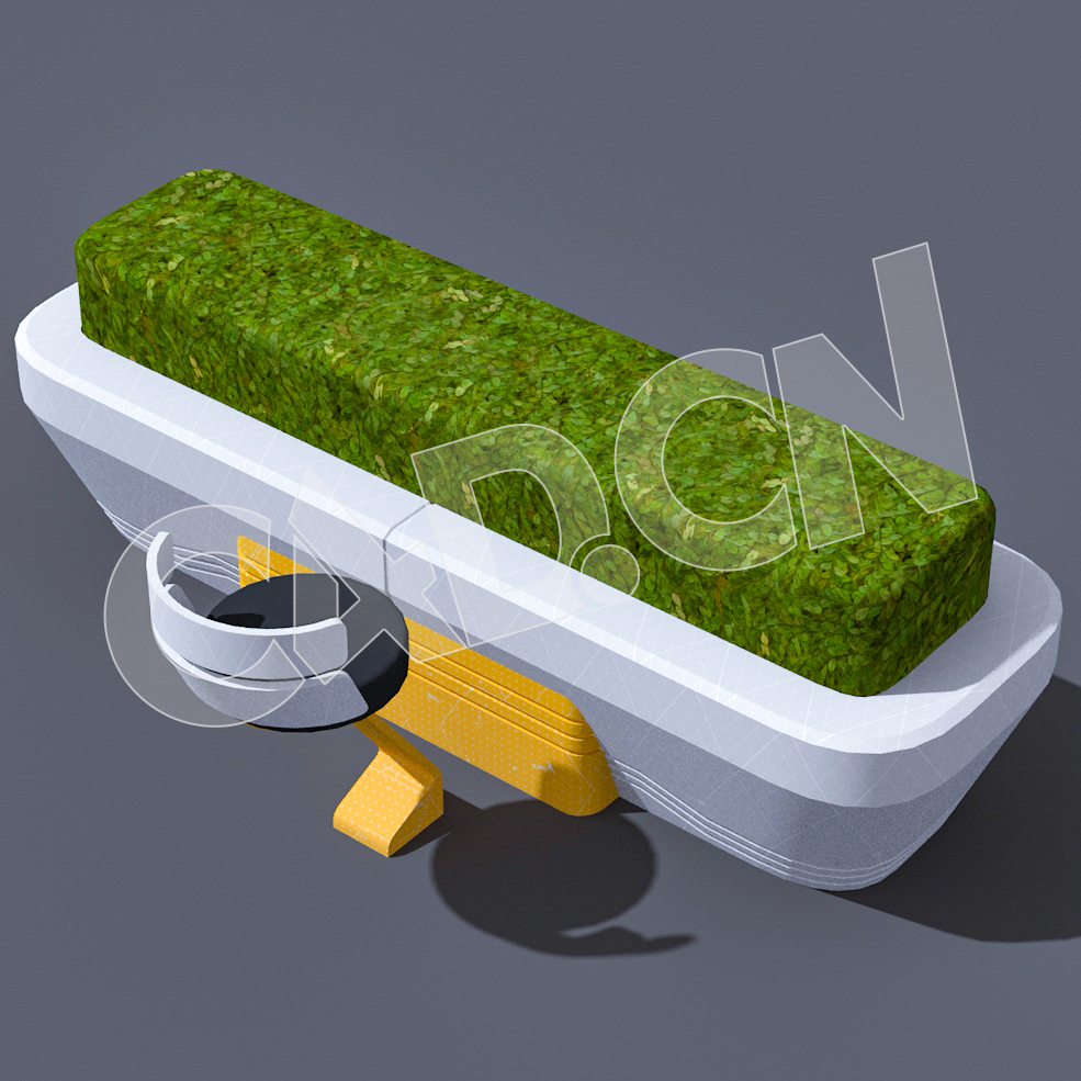 C4D数字城市长方形绿植模型