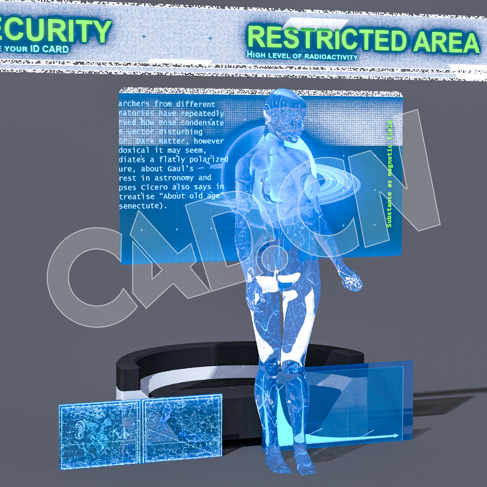 C4D未来城市数字人体模型
