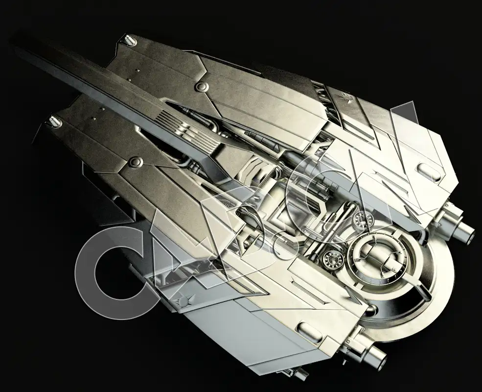 C4D科幻飞行器机械零件模型 Spaceship Kit Mechanical parts-10 - C4D之家 - 10.jpg
