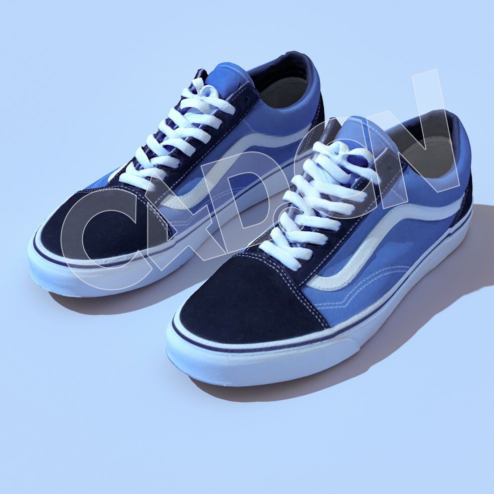 C4D蓝色运动潮牌范斯低帮休闲板鞋3D扫描模型 Vans - C4D之家 - C4D全新Vans板鞋模型.jpg