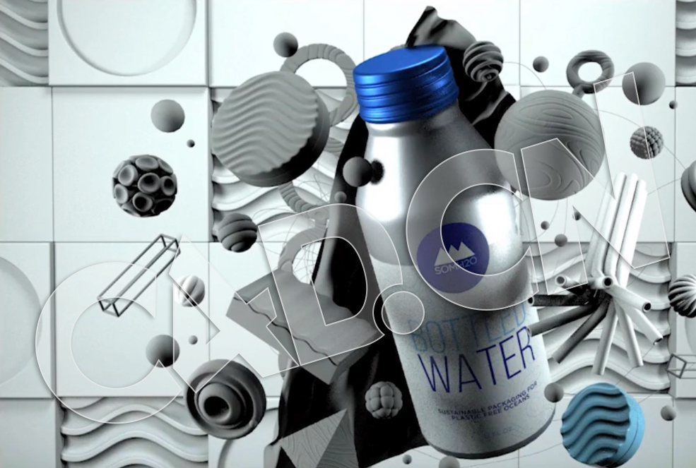 C4D RS饮料矿泉水产品海报模型