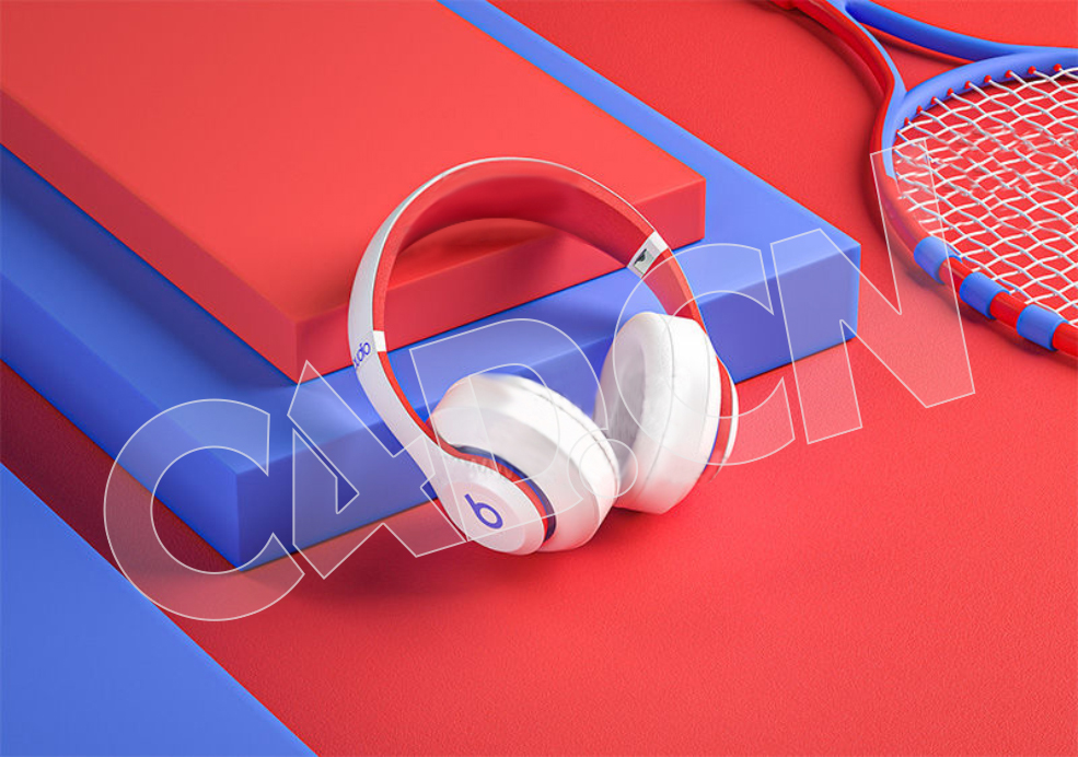 C4D OCTANE电商场景头戴式耳机网球拍模型