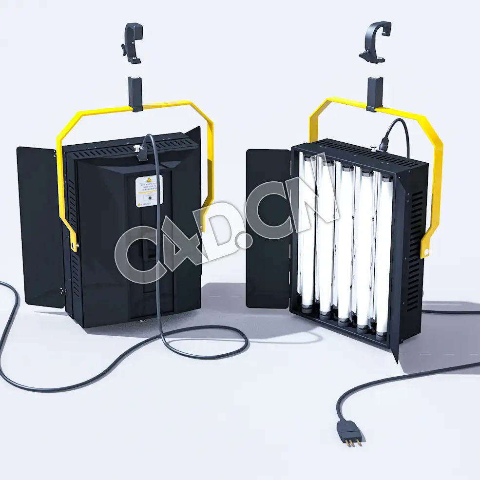 C4D演播室灯光照明设备模型 Video Production Pack - Fluorescent Studio Lights