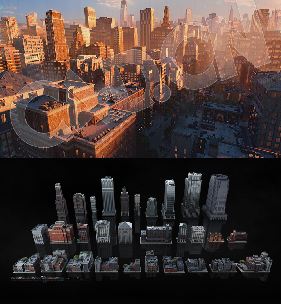 C4D欧美现代城市布鲁克林区房屋建筑模型 Kitbash3D – Brooklyn